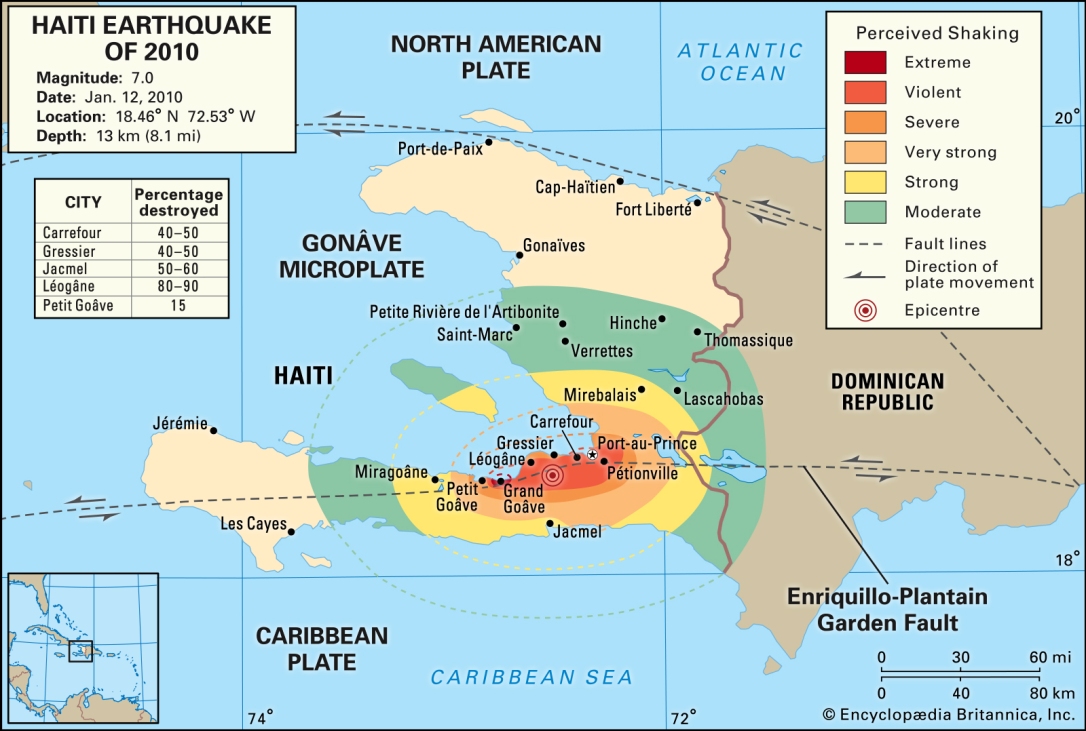 haiti earthquake map
